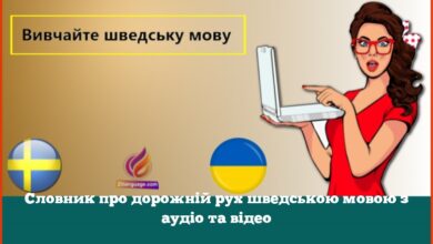 Словник про дорожній рух шведською мовою з аудіо та відео