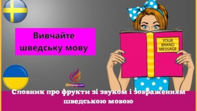 Словник про фрукти зі звуком і зображенням шведською мовою