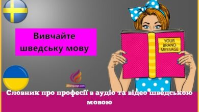 Словник про професії в аудіо та відео шведською мовою