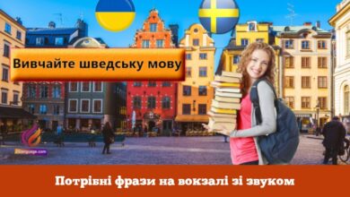 Потрібні фрази на вокзалі зі звуком