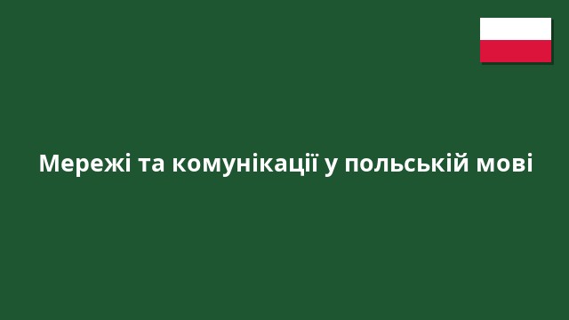 Мережі та комунікації у польській мові