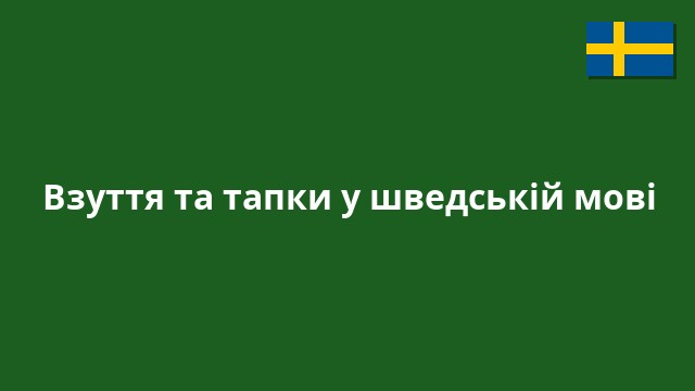 Взуття та тапки у шведській мові