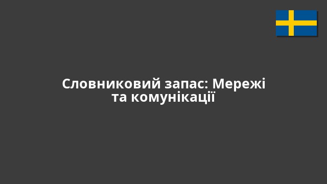 Словниковий запас: Мережі та комунікації