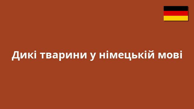 Дикі тварини у німецькій мові