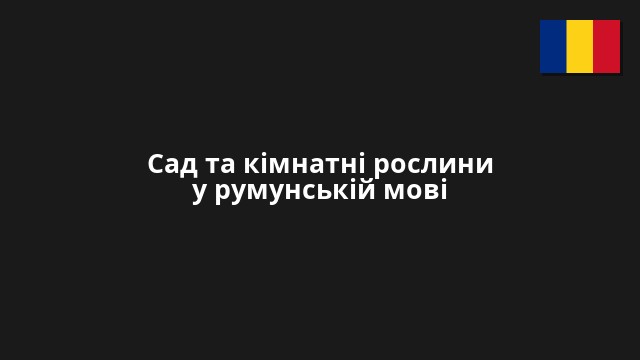 Сад та кімнатні рослини у румунській мові