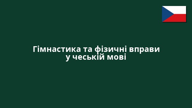 Гімнастика та фізичні вправи у чеській мові