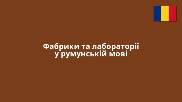 Фабрики та лабораторії у румунській мові