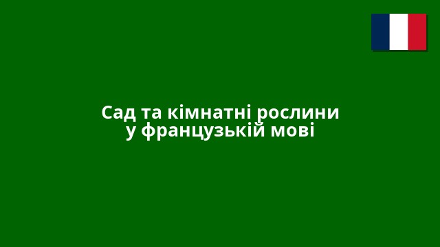 Сад та кімнатні рослини у французькій мові
