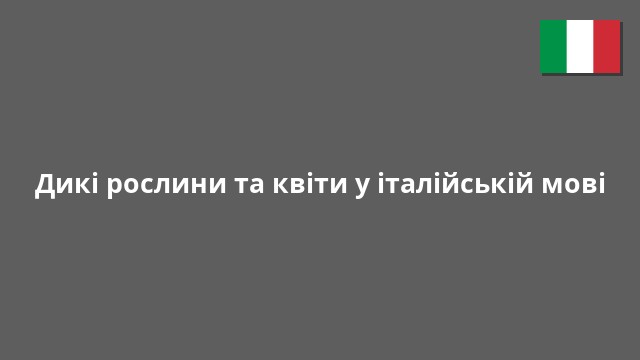 Дикі рослини та квіти у італійській мові